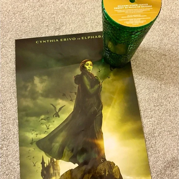 Rare Wicked and Starbucks Emerald City Green Tumbler & Out-of-print Promo Poster - Picture 5 of 6